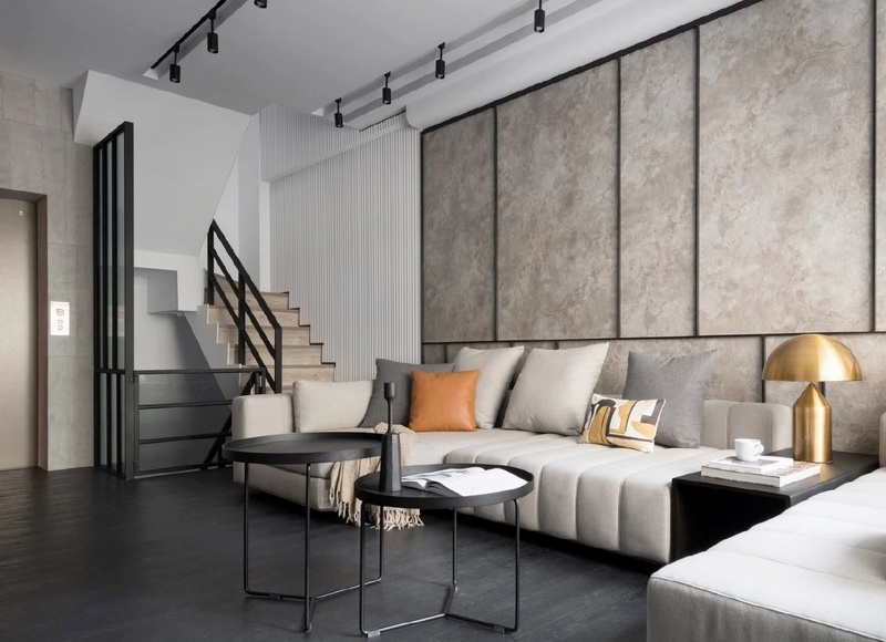 客厅金属线条装饰